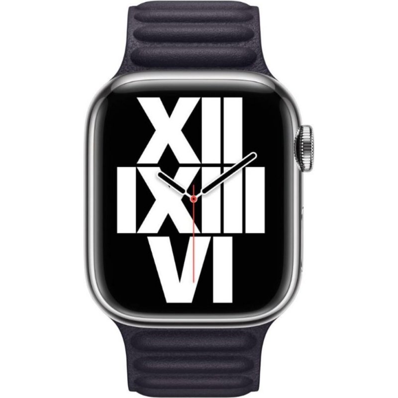 Apple Watch 41 mm Mürekkep Moru Baklalı Model Deri Kayış - S/M