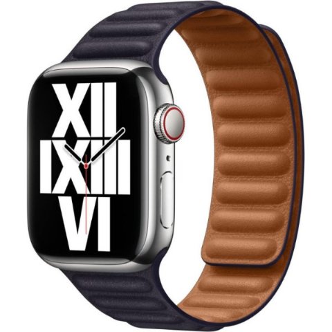 Apple Watch 41 mm Mürekkep Moru Baklalı Model Deri Kayı...