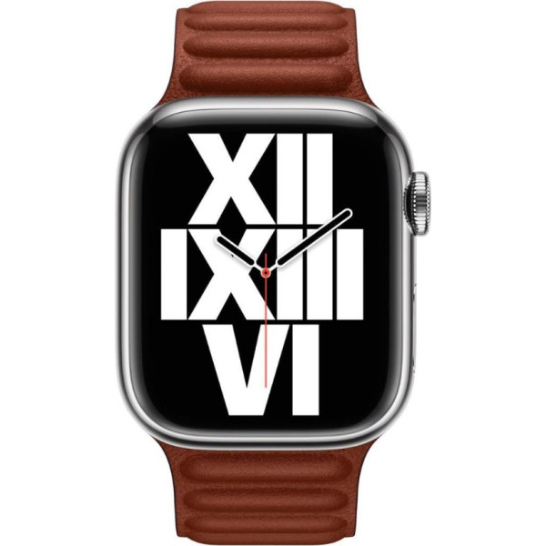 Apple Watch 41 mm Toprak Kırmızısı Baklalı Model Deri Kayış - S/M - Teşhir