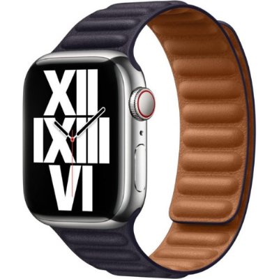 Apple Watch 45mm Baklalı Deri Kayış Mürekkep Moru S/M MP873ZM/A Outlet