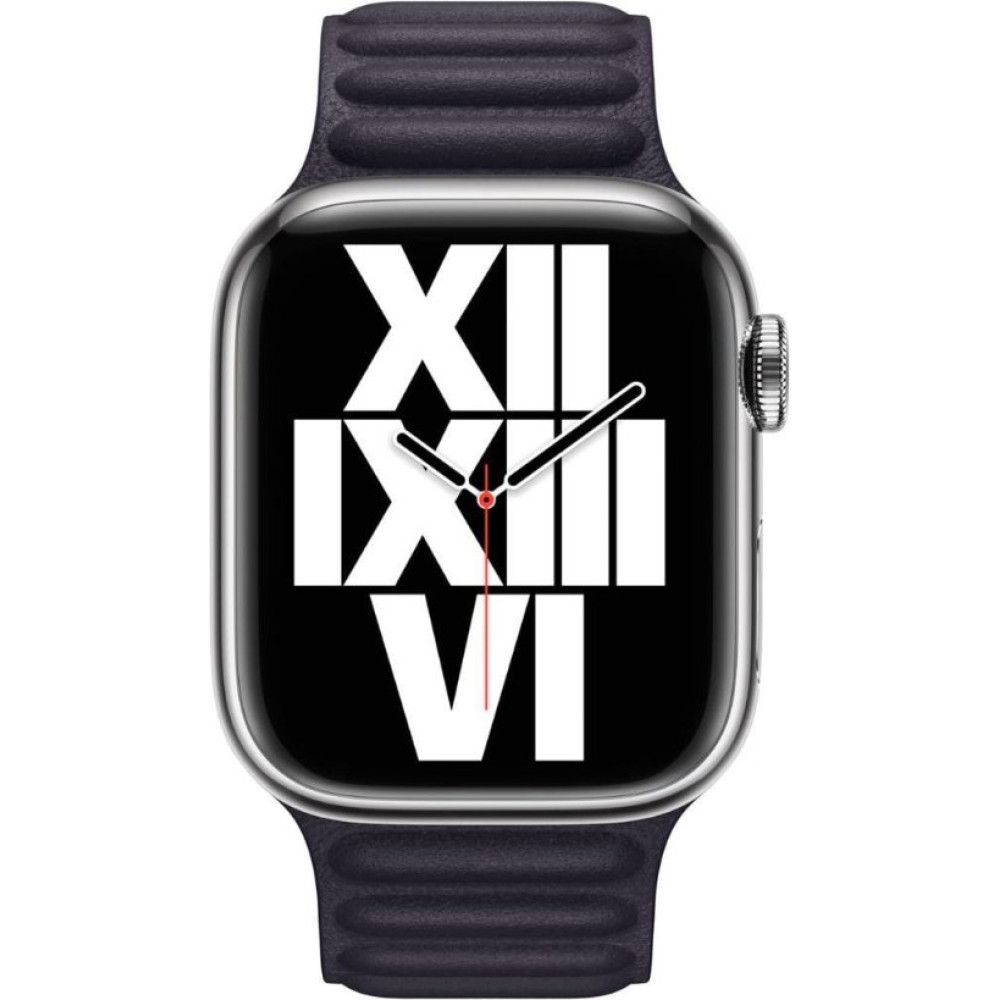 Apple Watch 45mm Baklalı Deri Kayış Mürekkep Moru S/M MP873ZM/A Outlet