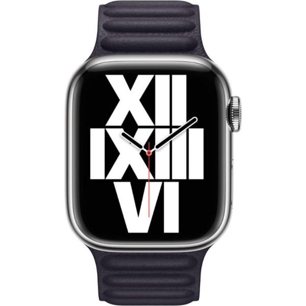 Apple Watch 45mm Baklalı Deri Kayış Mürekkep Moru S/M MP873ZM/A Outlet