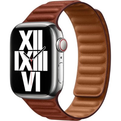 Apple Watch 41 mm Toprak Kırmızısı Baklalı Model Deri Kayış - M/L - Teşhir