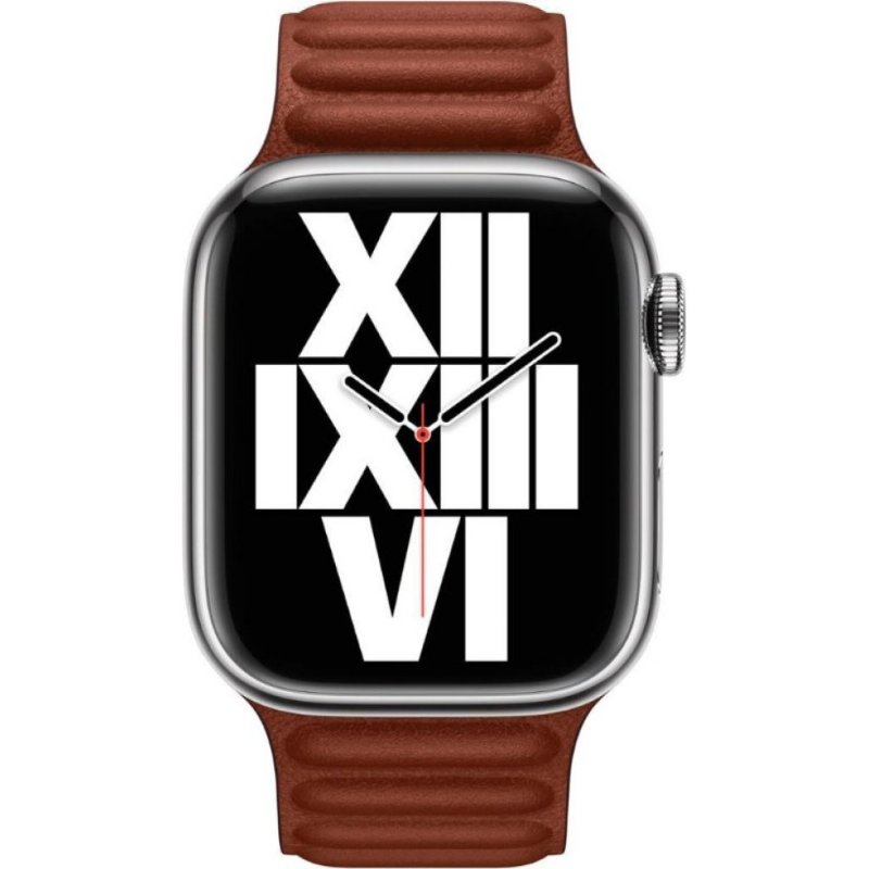 Apple Watch 41 mm Toprak Kırmızısı Baklalı Model Deri Kayış - M/L - Teşhir