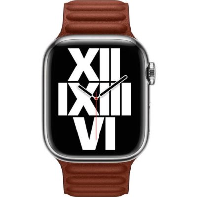 Apple Watch 41 mm Toprak Kırmızısı Baklalı Model Deri Kayış - M/L - Teşhir