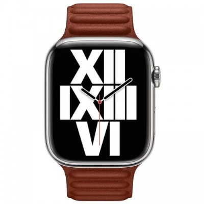 Apple Watch 45mm Toprak Kırmızısı Baklalı Model Deri Kayış Outlet