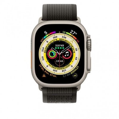 Apple Watch 49 mm Siyah/Gri Trail Loop - M/L MQEQ3ZM Outlet