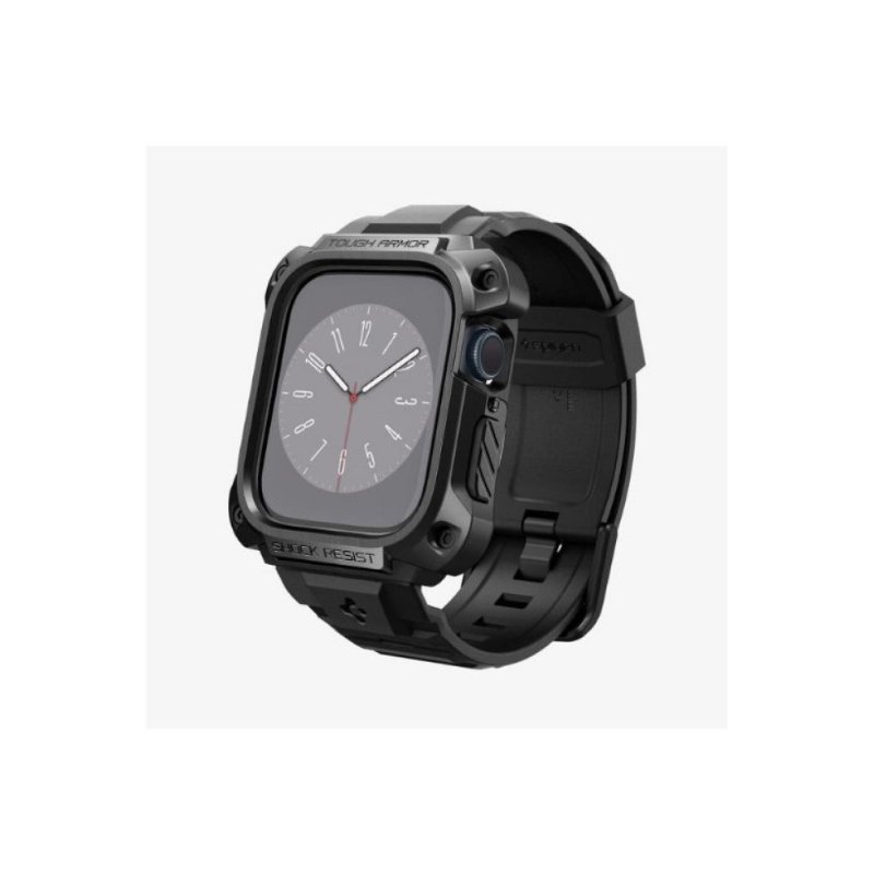 Spigen Apple Watch (45mm) Kılıf, Spigen Tough Armor Pro Metal Black Outlet