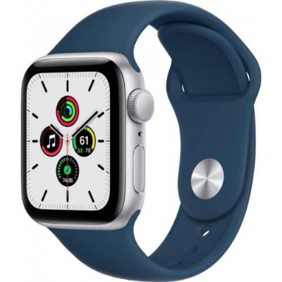 Apple Watch SE GPS 40mm Gümüş Rengi Alüminyum Kasa ve Mavi Spor Kordon Akıllı Saat - TEŞHİR