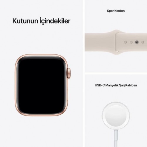 Apple Watch SE GPS 40mm Gümüş Rengi Alüminyum Kasa ve Mavi Spor Kordon Akıllı Saat - TEŞHİR