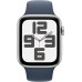 Apple Watch SE 2 2023 GPS 40mm Gümüş Rengi Alüminyum Kasa ve Fırtına Mavisi Spor Kordon Akıllı Saat - Outlet
