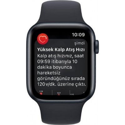 Apple Watch SE 2 GPS 40mm Gece Yarısı Alüminyum Kasa ve Spor Kordon Akıllı Saat