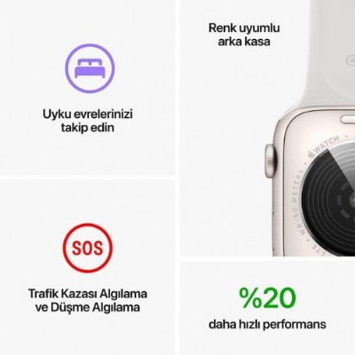Apple Watch SE 2 GPS 40mm Gece Yarısı Alüminyum Kasa ve Spor Kordon Akıllı Saat