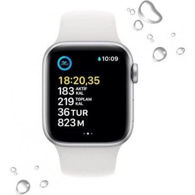 Apple Watch SE 2 GPS + Cellular 40mm Gümüş Rengi Alüminyum Kasa ve Spor Kordon Akıllı Saat Teşhir