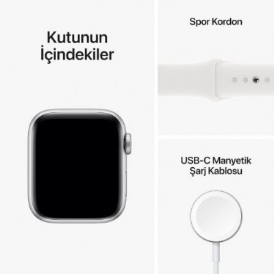 Apple Watch SE 2 GPS + Cellular 40mm Gümüş Rengi Alüminyum Kasa ve Spor Kordon Akıllı Saat Teşhir