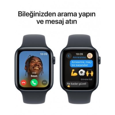 Apple Watch SE 2 2023 GPS 40mm Gece Yarısı Alüminyum Kasa ve Spor Kordon Akıllı Saat(İthalatçı Garantili)