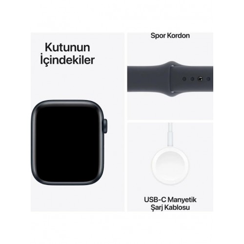 Apple Watch SE 2 2023 GPS 40mm Gece Yarısı Alüminyum Kasa ve Spor Kordon Akıllı Saat(İthalatçı Garantili)