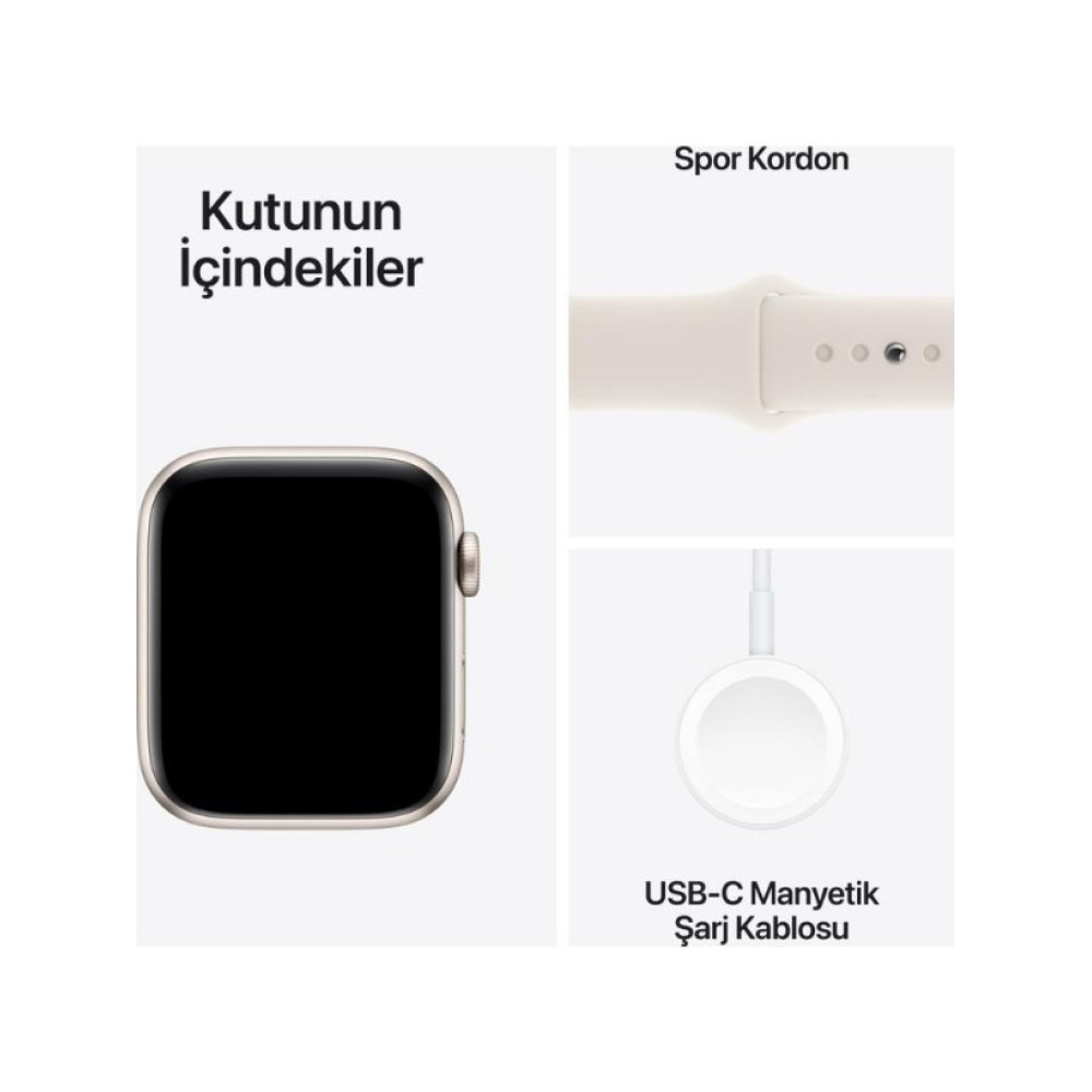 Apple Watch SE 2 2023 GPS 40mm Yıldız Işığı Alüminyum Kasa ve Spor Kordon Akıllı Saat (Apple Türkiye Garantili)