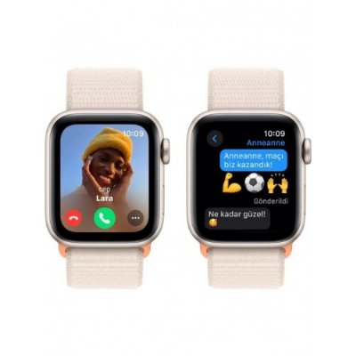 Apple Watch SE 2 2023 GPS 40mm Yıldız Işığı Alüminyum Kasa ve Yıldız Işığı Spor Loop Kordon Akıllı Saat Outlet