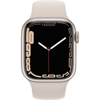 Apple Watch Series 7 GPS 41mm Yıldız Işığı Alüminyum Kasa ve Spor Kordon Akıllı Saat