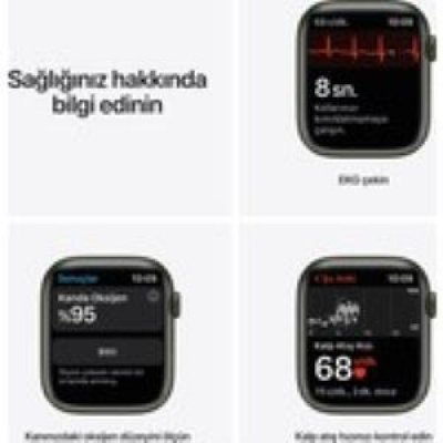 Apple Watch Series 7 GPS 45mm Yeşil Alüminyum Kasa ve Spor Kordon Akıllı Saat