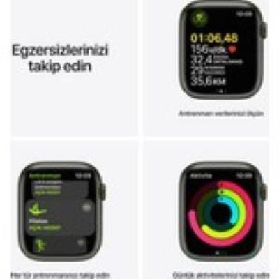 Apple Watch Series 7 GPS 45mm Yeşil Alüminyum Kasa ve Spor Kordon Akıllı Saat
