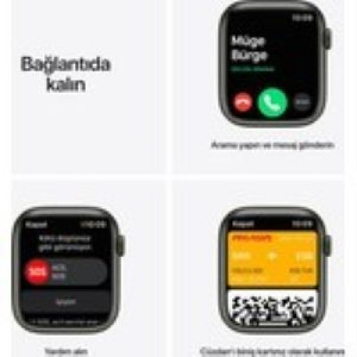 Apple Watch Series 7 GPS 45mm Yeşil Alüminyum Kasa ve Spor Kordon Akıllı Saat