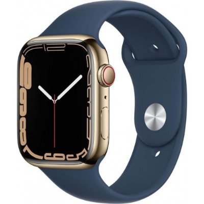 Apple Watch Series 7 GPS + Cellular 45mm Altın Paslanmaz Çelik Kasa ve Spor Kordon Akıllı Saat
