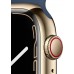 Apple Watch Series 7 GPS + Cellular 45mm Altın Paslanmaz Çelik Kasa ve Spor Kordon Akıllı Saat