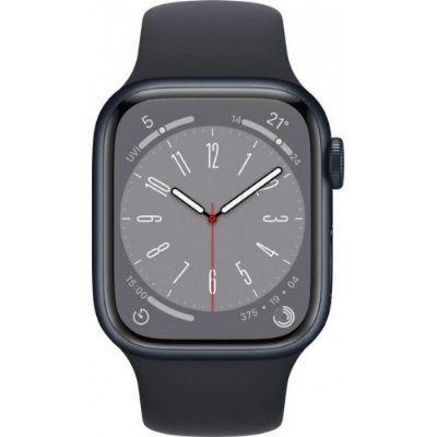 Apple Watch Series 8 GPS 41mm Gece Yarısı Alüminyum Kasa ve Spor Kordon Akıllı Saat