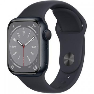 Apple Watch Series 8 GPS 41mm Gece Yarısı Alüminyum Kasa ve Spor Kordon Akıllı Saat Outlet