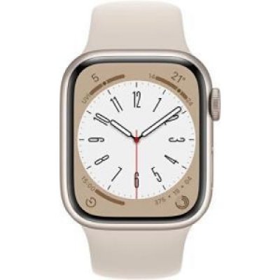 Apple Watch Series 8 GPS 41mm Yıldız Işığı Alüminyum Kasa ve Spor Kordon Akıllı Saat