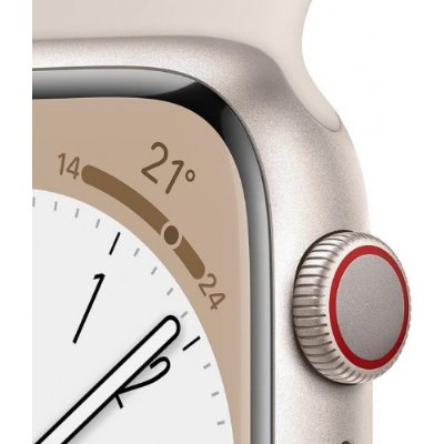 Apple Watch Series 8 GPS 41mm Yıldız Işığı Alüminyum Kasa ve Spor Kordon Akıllı Saat Teşhir