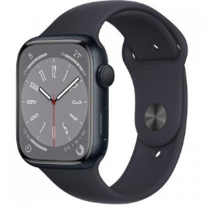 Apple Watch Series 8 GPS 45mm Gece Yarısı Alüminyum Kasa ve Spor Kordon Akıllı Saat