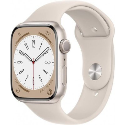 Apple Watch Series 8 GPS 45mm Yıldız Işığı Alüminyum Kasa ve Spor Kordon Akıllı Saat