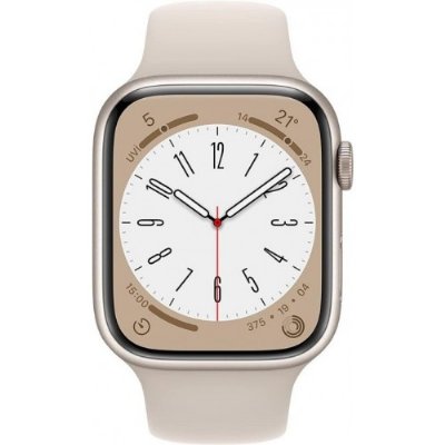 Apple Watch Series 8 GPS 45mm Yıldız Işığı Alüminyum Kasa ve Spor Kordon Akıllı Saat