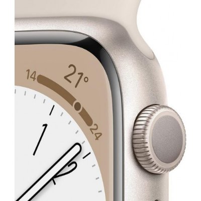 Apple Watch Series 8 GPS 45mm Yıldız Işığı Alüminyum Kasa ve Spor Kordon Akıllı Saat