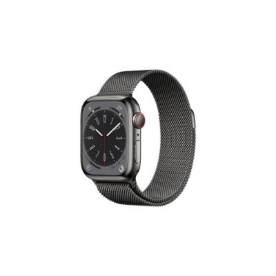 Apple Watch Series 8 GPS + Cellular 41mm Grafit Paslanmaz Çelik Kasa ve Milano Döngüsü Kordon Akıllı Saat