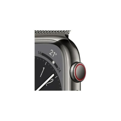 Apple Watch Series 8 GPS + Cellular 41mm Grafit Paslanmaz Çelik Kasa ve Milano Döngüsü Kordon Akıllı Saat
