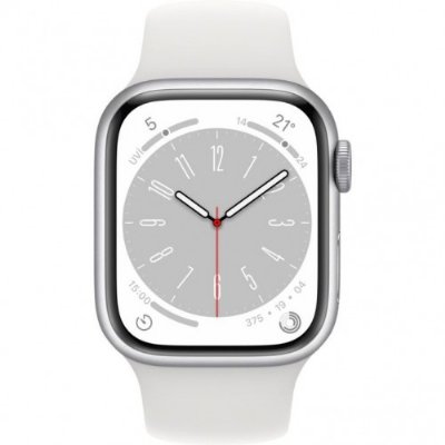 Apple Watch Series 8 GPS + Cellular 45mm Gümüş Rengi Alüminyum Kasa ve Spor Kordon Akıllı Saat