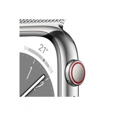 Apple Watch Series 8 GPS + Cellular 45mm Gümüş Paslanmaz Çelik Kasa ve Milano Döngüsü Kordon Akıllı Saat