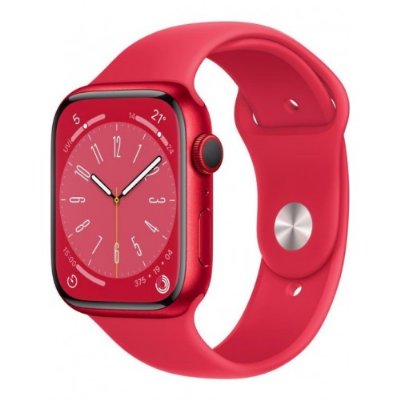 Apple Watch Series 8 GPS + Cellular 45mm Kırmızı Alüminyum Kasa ve Spor Kordon Akıllı Saat