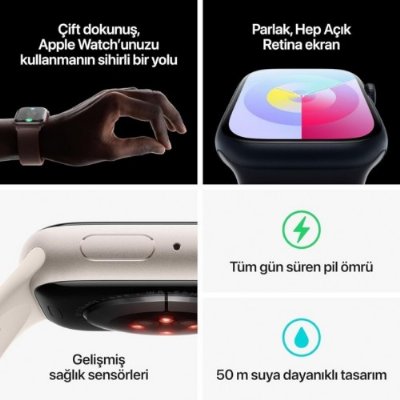 Apple Watch Series 9 GPS 41mm Pembe Alüminyum Kasa ve Uçuk Pembe Spor Kordon Akıllı Saat