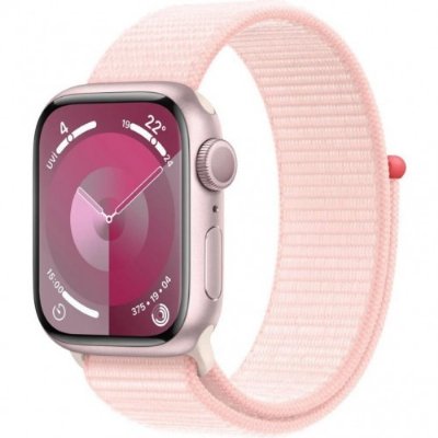 Apple Watch Series 9 GPS 41mm Pembe Alüminyum Kasa ve Uçuk Pembe Spor Loop Kordon Akıllı Saat