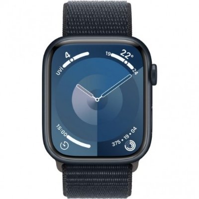 Apple Watch Series 9 GPS 45mm Gece Yarısı Alüminyum Kasa ve Gece Yarısı Spor Loop Kordon Akıllı Saat