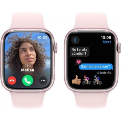 Apple Watch Series 9 GPS 45mm Pembe Alüminyum Kasa ve Uçuk Pembe Spor Kordon Akıllı Saat