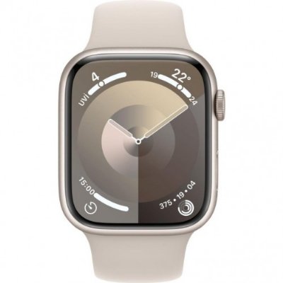 Apple Watch Series 9 GPS 45mm Yıldız Işığı Alüminyum Kasa ve Yıldız Işığı Spor Kordon Akıllı Saat