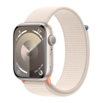 Apple Watch Series 9 GPS 45mm Yıldız Işığı Alüminyum Kasa ve Yıldız Işığı Spor Loop Kordon Akıllı Saat
