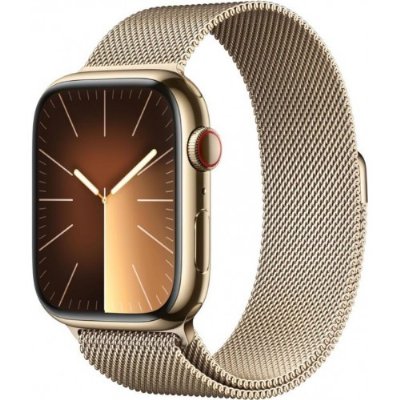 Apple Watch Series 9 GPS + Cellular 45mm Altın Rengi Paslanmaz Çelik Kasa ve Altın Rengi Milano Loop Kordon Akıllı Saat