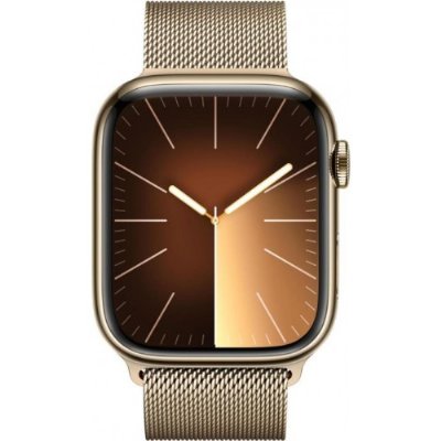 Apple Watch Series 9 GPS + Cellular 45mm Altın Rengi Paslanmaz Çelik Kasa ve Altın Rengi Milano Loop Kordon Akıllı Saat